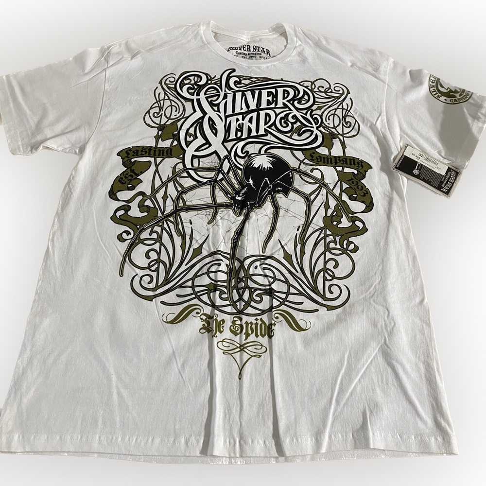 Silver star tee shirt.